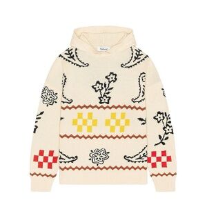 Profound Mixed Print Paisley Oversized Unisex Graphic Sweater Hoodie Medium